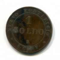 Roma, Pio IX (1846-1870): 1 soldo 1866-XXI (Gigante#325a)