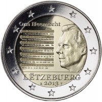 Lussemburgo 2013: 2 euro commemorativi "Inno nazionale"