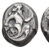 Regno Achemenide, da Artaserse II a III (375-340 a.C.): siglos (Carradice, tipo IV), grammi 5,60, mm 16