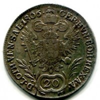 Austria, Francesco II (I) (1792-1835): 20 kreuzer 1806-A (KM#2140)
