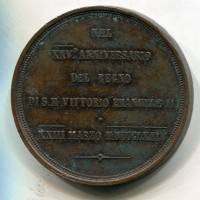 Vittorio Emanuele II (1874):  medaglia dalla provincia di Rovigo per i reduci, diametro 43mm, gr.34,39