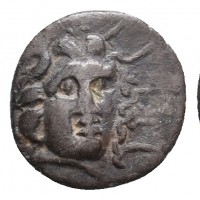 Caria, Rodi (125-88 a.C.): hemidracma, magistrato Apollonis (SngRhodian #102,var), grammi 0,5, mm 12.2