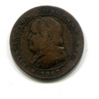 Roma, Pio IX (1846-1870): 1 soldo 1867-XXI (Gigante#326)
