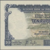 India, Giorgio VI: 10 rupie 1937 (Pick#19a), due forellini ma ottima qualità