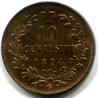 Umberto I (1878-1900): 10 cent. 1894 (Gigante#50)
