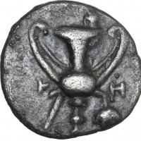 Calabria, Tarentum (280-228 a.C.): obolo (HN Italy#1076; Vlasto#cf1661; HGC,1#927), grammi 0.67, mm 10