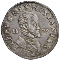 Milano, Filippo II (1556-1598): scudo 1579 (MIR#308/5), grammi 31.76, bella patina