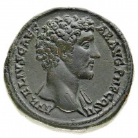 Marco Aurelio (161-180 d.C.): sesterzio coniato quando era Cesare nel 145 d.C. "HILARITAS" (RIC,III, 175#1243a; Cohen#230), grammi 25,75, Bellissimo ritratto, rara in così elevata qualità