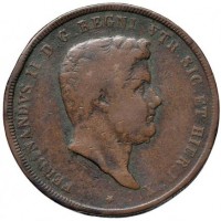 Napoli, Ferdinando II (1830-1859): 10 tornesi 1839 (Gigante#190)