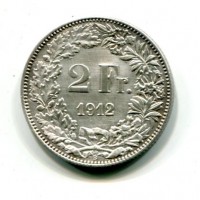 Svizzera, Confederazione: 2 franchi 1912
