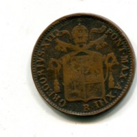 Roma, Gregorio XVI (1831-1846): 1 baiocco 1843-XIII (Gigante#177)
