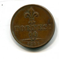 Napoli, Francesco II (1859-1860): 10 tornesi 1859 (Gigante#4)