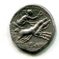 Flaminia, L. Flaminius Cilo (106-105 a.C.): denario, 4,05g (Syd #540)