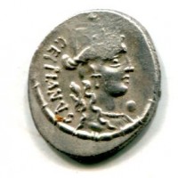 Plaetoria, M. Plaetorius M. F. Cestianus (67 a.C.): denario, 3,98g (RRC #409/2)