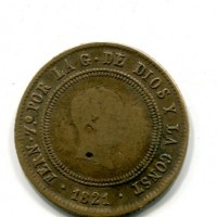 Spagna, Ferdinando VII (1808-1833): 10 reales 1821-SR (KM#560.2)