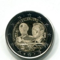 Lussemburgo 2021: 2 euro commemorativo "Anniversario Granduca John", ologramma satinato
