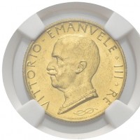 Vittorio Emanuele III (1900-1943): 100 lire 1931-IX (Gigante#9), in slab NGC MS63