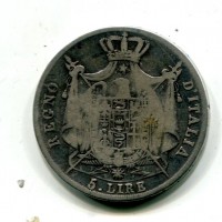 Bologna, Napoleone I (1805-1814): 5 lire 1811 (Gigante#108)