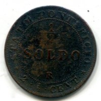 Roma, Pio IX (1846-1870): 1/2 soldo 1866-XXI (Gigante#327)
