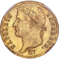 Francia, Napoleone I (1799-1814): 20 franchi 1812-A (Gadoury#1025), in slab NGC AU58