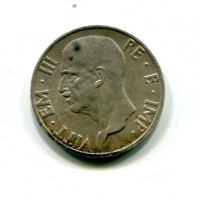 Vittorio Emanuele III (1900-1943): 5 lire 1937 "Fecondità" (Gigante#84), macchia