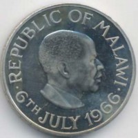Malawi: corona 1966 "Republic day - 6th july 1966" (KM#5), nell'astuccio originale, molto più raro della moneta stessa !