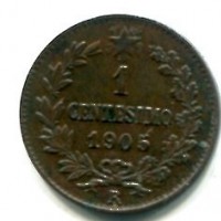 Vittorio Emanuele III (1900-1943): 1 cent. 1905 (Gigante#310)