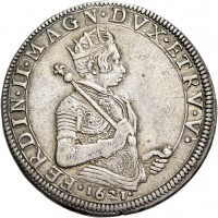 Pisa, Ferdinando II de' Medici (1621-1670): tallero 1621 (MIR#449/1; CNI#1; Galeotti XLV#1; Ravegnani Morosini#25), grammi 28.00