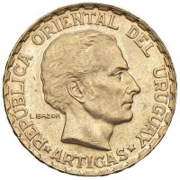 Uruguay: 5 pesos 1930 (KM#27), grammi 8.51