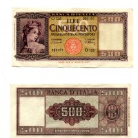 Repubblica: 500 lire 10/02/1948 "Italia" (GiganteBI#39B)