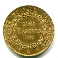 Francia, Terza Repubblica (1871-1940): 100 franchi 1882 (Gadoury#1137)
