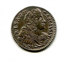 Mantova, Carlo VI (1707-1740): lira da 20 soldi 1735 (MIR#752/5)
