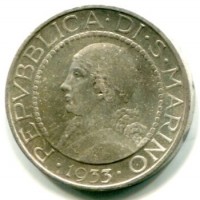 San Marino: 5 lire 1933 (Gigante#20)
