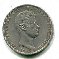 Carlo Alberto (1831-1849): 5 lire 1832-To (Gigante#56)
