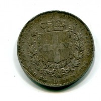 Vittorio Emanuele II (1849-1861): 5 lire 1850-Ge (Gigante#30)