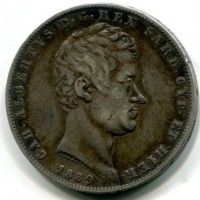 Carlo Alberto (1831-1849): 5 lire 1839-To (Gigante#79)
