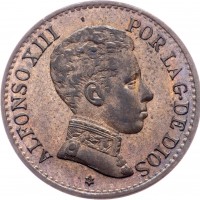 Spagna, Alfonso XIII (1886-1931): 1 centesimo 1906 (KM#726)