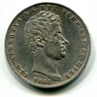 Carlo Alberto (1831-1849): 5 lire 1844-Ge (Gigante#79)

