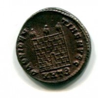 Costantino I (306-337 d.C.): follis "PROVIDENTIAE AVGG" zecca di Eraclea (RIC VII #16)