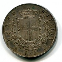 Vittorio Emanuele II (1861-1878): 5 lire 1872-Mi (Gigante#44)
