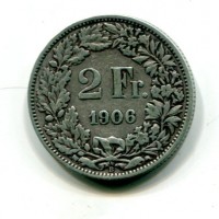 Svizzera, Confederazione: 2 franchi 1906
