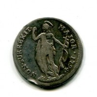 Genova, Dogi Biennali III fase (1637-1797): lira 1794 (CNI#8), colpo al bordo