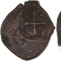 Capua, Ruggero II (1105-1154): follaro (MIR#397), grammi 0.96, mm 12