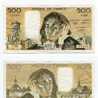 Francia: 500 franchi 02/03/1989 "B.Pascal" (Pick#156G), forellini