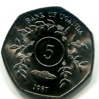 Uganda: 50 scellini 1987 (KM#29)
