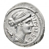 Plautia, P.Plautius Hypsaeus (60 a.C.): denario (Crawford#420/2a; Babelon, Plautia#12), grammi 3,91. Conservazione eccezionale, fondi lucenti