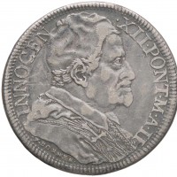 Roma, Innocenzo XII (1691-1700): 1/2 piastra 1692-II (Muntoni#35,var.I; CNI#27), grammi 15.76