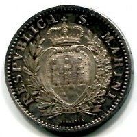 San Marino: 1906, 1 lira (Gigante#28)