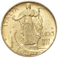 Vittorio Emanuele III (1900-1943): 100 lire 1933-XI (Gigante#12)