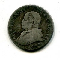 Roma, Pio IX (1846-1870): 1 lira 1866-XXI busto piccolo (Gigante#295)
